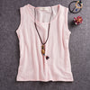 9 Candy Color Solid Cotton Linen Women Tank Top Summer Casual Sleeveless Camisole Vest Kawaii Slim Cute Tanks Tops Camis B076