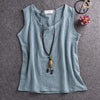 9 Candy Color Solid Cotton Linen Women Tank Top Summer Casual Sleeveless Camisole Vest Kawaii Slim Cute Tanks Tops Camis B076