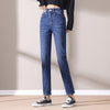9003 Spring Women Casual Slim Jeans Solid Light Blue Zipper Fly Button Patchwork Pockets High Waist Office Lady Popular