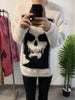 90s Emo Y2k Aesthetic Cashmere Sweater Women Men Skull Jacquard Loose Pullover Harajuku Grunge Knitted Jumper Gothic Streetwears