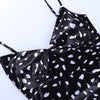 90s Vintage Polka Dot Black Cami Dress V-neck Sleeveless Hem Slit Bodycon Sexy Women Spaghetti Strap Sundresses Elegant Lady
