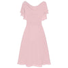 A Line Dress Pink Dress Retro Dress Women Formal Wedding Bridesmaid High-waist Party Ball Prom Gown Dress Moda Feminina
