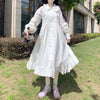 A-line Dress Women Solid Peter Pan Collar Autumn Student Long Sleeve Simple College Feminino Vestidos Ulzzang Loose Chic