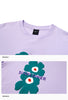 A21 Purple 2023 Summer Loose T Shirts for Women Cotton Casual O Neck Half Sleeve Female Classic Floral Print Tops Tees