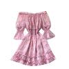 A635 Autumn 2022 Korean Women Slash Neck Printed Chiffon Short Thin A-line Dress Sweet Korean Vestidos