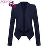 Brand Women Blazer Coat Autumn Winter Long Sleeve Jacket Coat Basic Elegant Ladies Blazers Dark Red Black Plus Size