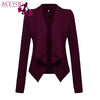 Brand Women Blazer Coat Autumn Winter Long Sleeve Jacket Coat Basic Elegant Ladies Blazers Dark Red Black Plus Size