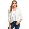Women Blazer Short Jacket Autumn Spring Fashion Lapel Long Sleeve Open Front Solid Casual Suit Work Office Suit Tops