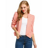 Women Blazer Short Jacket Autumn Spring Fashion Lapel Long Sleeve Open Front Solid Casual Suit Work Office Suit Tops
