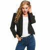 Women Blazer Short Jacket Autumn Spring Fashion Lapel Long Sleeve Open Front Solid Casual Suit Work Office Suit Tops