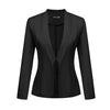Women's Basic Blazer Autumn Stand Collar Classic Jacket Long Sleeve Open Front Slim Fit  Suit Tops Outwear Lady Clothes