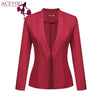 Women's Blazer Jacket Autumn Stand Collar Classic Long Sleeve Open Front Slim Fit  Solid Suit Tops Outwear Lady Clothes
