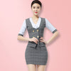 ACRMRAC Women's suits summer short Slim  Patchwork  Hollow Short sleeve jacket skirt Business OL Formal Skirt Suits 2317