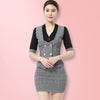 ACRMRAC Women's suits summer short Slim  Patchwork  Hollow Short sleeve jacket skirt Business OL Formal Skirt Suits 2317