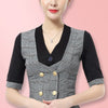 ACRMRAC Women's suits summer short Slim  Patchwork  Hollow Short sleeve jacket skirt Business OL Formal Skirt Suits 2317