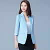 Women summer Three Quarter sleeve Solid color Slim Single Button Thin section Casual Blazers jacket