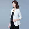 Women summer Three Quarter sleeve Solid color Slim Single Button Thin section Casual Blazers jacket