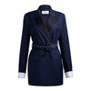 AEL Blazer Women Jackets Suit With Belt Double-Breasted Elegant Casual Spring Coat Patchwork Streetwear