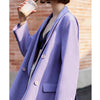 AEL Retro autumn spring jacket women suit coats Violet outwear casual turn down collar streetwear loose jackets blazer