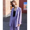 AEL Retro autumn spring jacket women suit coats Violet outwear casual turn down collar streetwear loose jackets blazer
