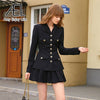 AEL Women's Blazer And Pleated Skirt Two-Piece 2023 Slim Sweet Suits With Miniskirts Harajuku Black Apricot