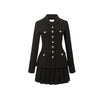 AEL Women's Blazer And Pleated Skirt Two-Piece 2023 Slim Sweet Suits With Miniskirts Harajuku Black Apricot