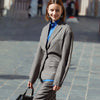 AEL gray loose street wear Ladies office Blazer top Long Sleeve Regular Fit Minimalist casual Women Blazer Spring new