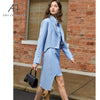 AEL office clothes spring women skirt suits elegant office lady blazer and skirt set formal wear two piece skirt set uniform