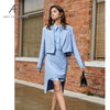 AEL office clothes spring women skirt suits elegant office lady blazer and skirt set formal wear two piece skirt set uniform
