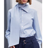 AEL spring women dusty blue shirt long sleeve women street wear 2023 ladies tops and blouse preppy