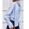 AEL spring women dusty blue shirt long sleeve women street wear 2023 ladies tops and blouse preppy