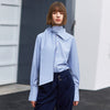 AEL spring women dusty blue shirt long sleeve women street wear 2023 ladies tops and blouse preppy
