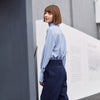 AEL spring women dusty blue shirt long sleeve women street wear 2023 ladies tops and blouse preppy
