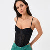 AIRX Camisole Women Sexy Lace Vest Slim Fit Summer Chest Wrap Short Tops Solid Color Black White