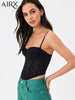 AIRX Camisole Women Sexy Lace Vest Slim Fit Summer Chest Wrap Short Tops Solid Color Black White