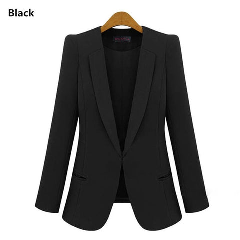 Feminino Women Blazers and Jackets Coats Long Sleeve Slim Outerwear New Fashion Plus Size S M L XL 2XL 3XL 4XL ZP188