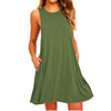 AKENA Summer Dress Women Plus Szie Dress Sleeveless Style Short Beach Dress Sundress Casual Shift Dresses Vestidos