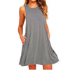 AKENA Summer Dress Women Plus Szie Dress Sleeveless Style Short Beach Dress Sundress Casual Shift Dresses Vestidos