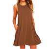 AKENA Summer Dress Women Plus Szie Dress Sleeveless Style Short Beach Dress Sundress Casual Shift Dresses Vestidos