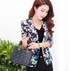 Spring Floral Printing Fashion Slim Single Breasted Women Blazers Casual Runway Design Short Coat Women YR094