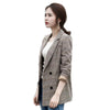 Women Casual Blazer Coat Feminino 2022 New Spring Fashion Plaid Blazers Female Jackets  LH1343