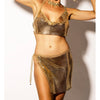 Summer Sexy Dress Shine Bling Metal Chain Halter Split Two Pieces Women Party Dresses Club Sexy 3 Colors Women Sets