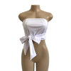 Sexy Beach Off Shoulder Strapless Tank Tops 2022 Pink Bow Tie Casual Cute Summer Female Short Crop Tops Camis Feminino