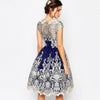 Vintage Summer Dress Women Sexy Hollow Out Lace Dress Elegant Casual Short Sleeve Ball Gown Party Dresses vestidos