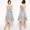 Vintage Summer Dress Women Sexy Hollow Out Lace Dress Elegant Casual Short Sleeve Ball Gown Party Dresses vestidos