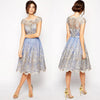 Vintage Summer Dress Women Sexy Hollow Out Lace Dress Elegant Casual Short Sleeve Ball Gown Party Dresses vestidos