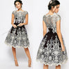 Vintage Summer Dress Women Sexy Hollow Out Lace Dress Elegant Casual Short Sleeve Ball Gown Party Dresses vestidos