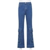 ALLNeon Y2K 90s Big Pockets Baggy Jeans Indie Vintage High Waist Denim Trousers Hip Hop Loose Straight Pants Streetwear