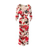 ALPHALMODA 2022 Square Neck Pleated Floral Print Slim Long Sleeve Buttock Dress Women Retro Style Straight Step Dress