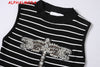 New Arrived Beaded Dragonfly Graceful Knitted Tank Dress Sleeveless Pullovers Bodycon Mini Bottom Dress